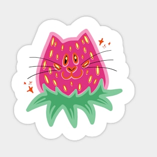 strawberry cat! Sticker